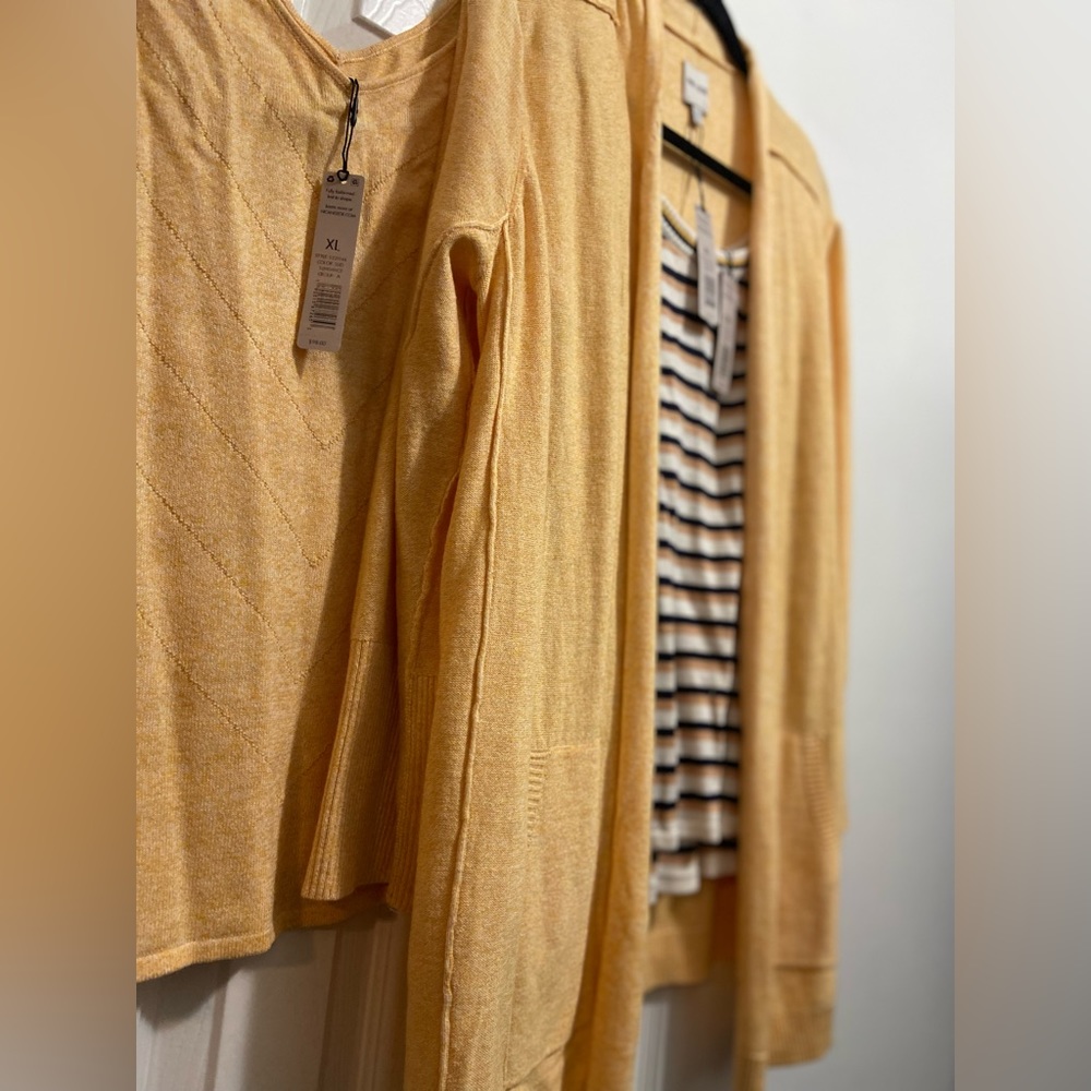 NWT 3-PIECE NIC ZOE SUNDANCE MINDFULLY MADE XL CARDIGAN JACKET SWEATER